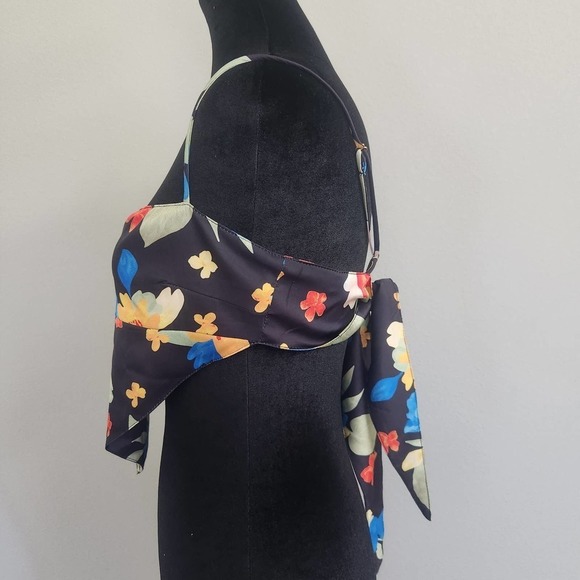 Danielle Bernstein‎ x WeWoreWhat Floral Silky Scarf Top Size Large - Picture 4 of 7